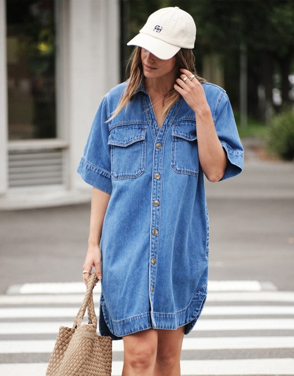 relaxed fit denim shirt dress from Ceres Life