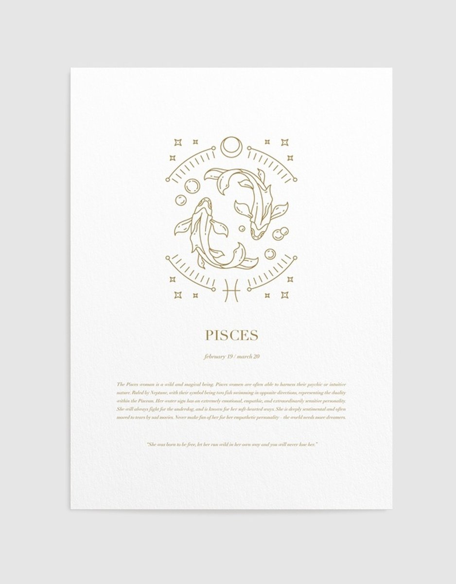Pisces Celestial Zodiac I Art Print.