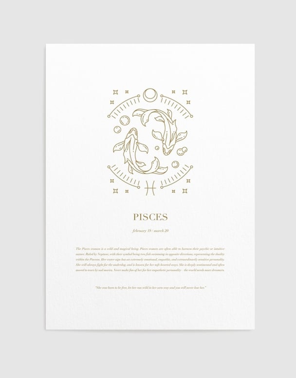 Pisces Celestial Zodiac I Art Print.
