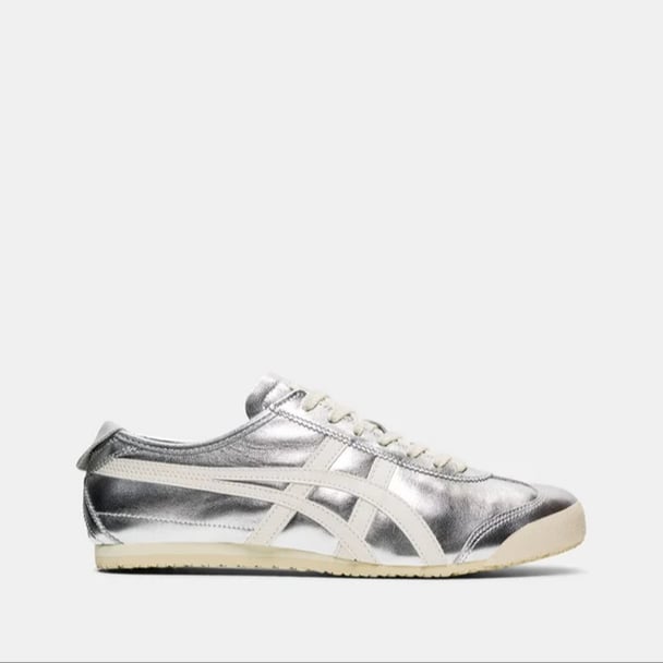silver metallic sneaker from Onitsuka Tiger