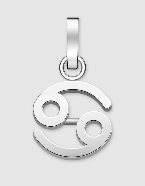 Pendant Silver Tone Zodiac Symbol in Cancer.