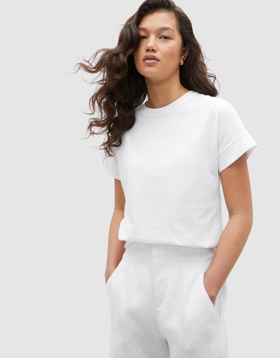 rolled cuffs tee in white from Seed Heritage