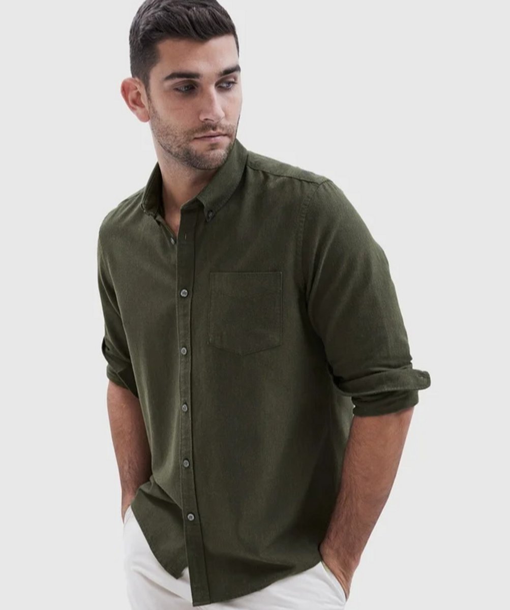 unson oxford shirt in khaki 