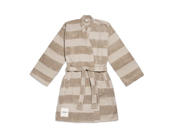 beige and cream beach robe