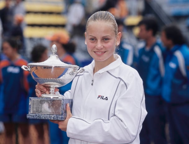 Jelena Dokic smiles after winning the Women's Singles Final match at the WTA Italian Open Tennis Championship in 2001.