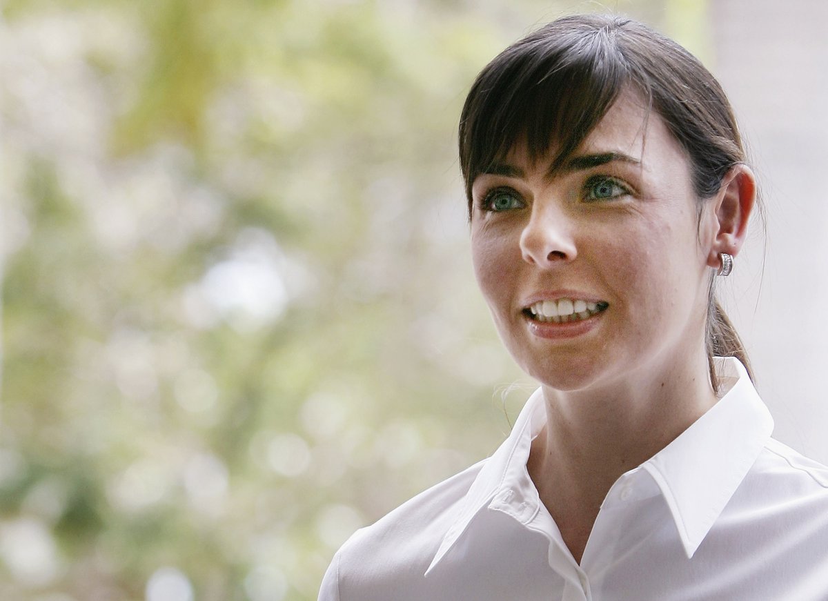 Joanne Lees, girlfriend of Peter Falconio arrives at the Northern Territory Supreme Court for his murder trial October 17, 2005.