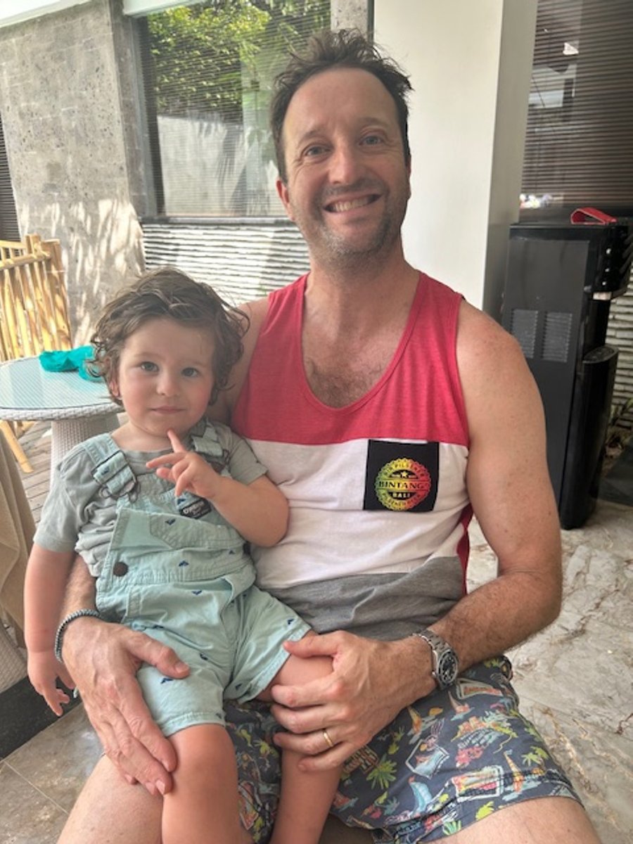 Joe Massa with his dad, Danny.