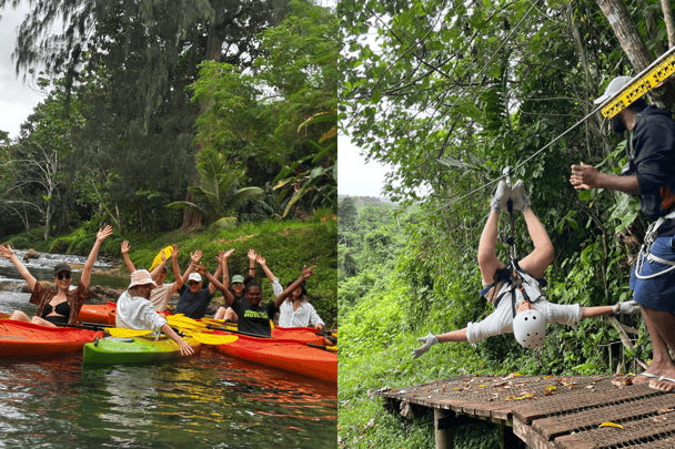 River kayaking and Jungle Zipline. 