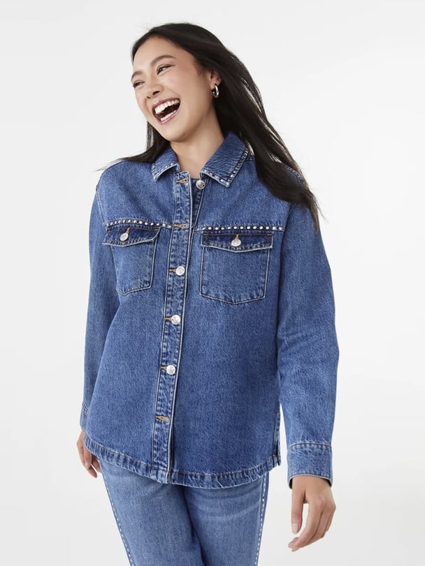 Kmart Long Sleeve Studded Denim Shirt
