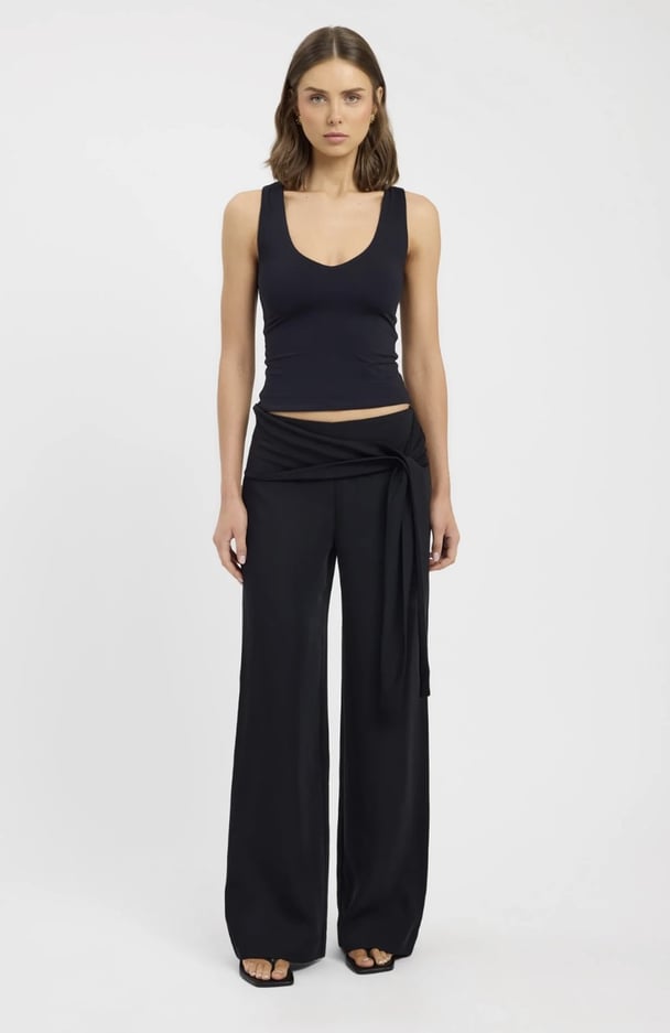 black front tie pants kookai