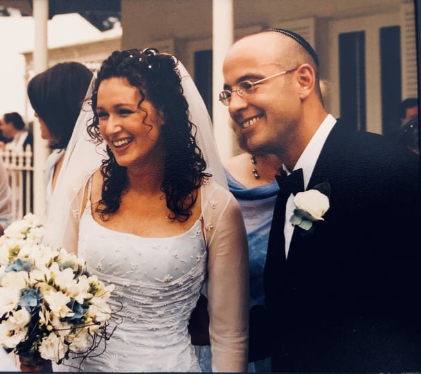 Lahra and Ben on their wedding day.