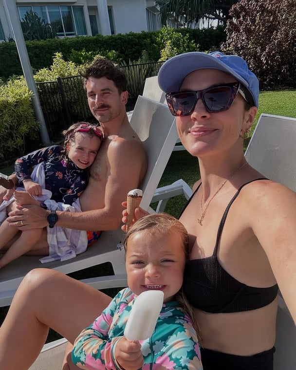 Matty J and Laura Byrne with their daughters.