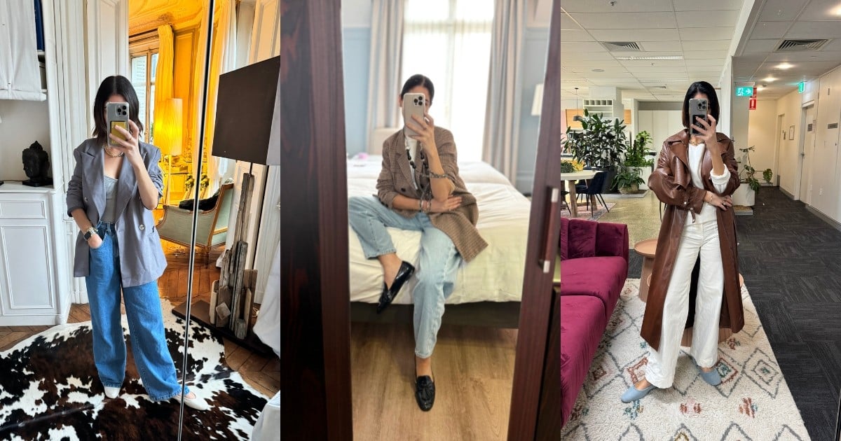 Leigh Campbell wearing blazers