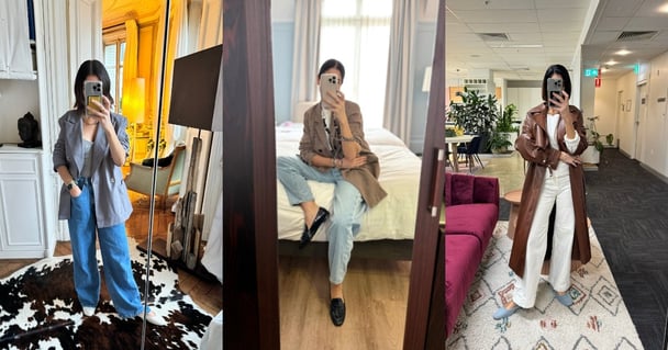 Leigh Campbell wearing blazers