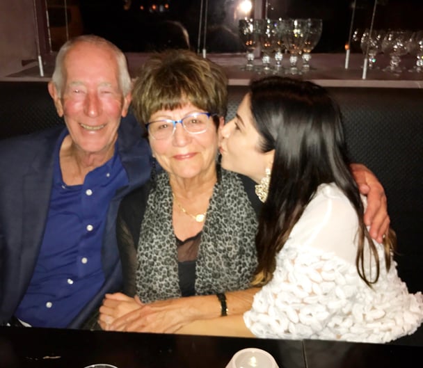 Leigh with her mum and dad.