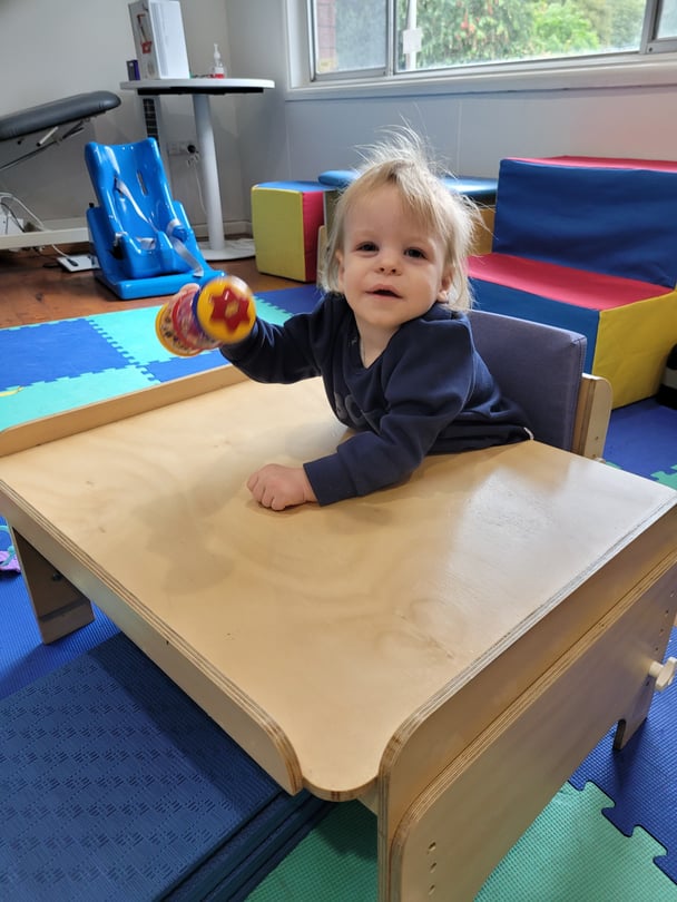 Leo has cerebral palsy caused by congenital CMV.
