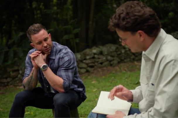 Sam reads his journal to Chris.
