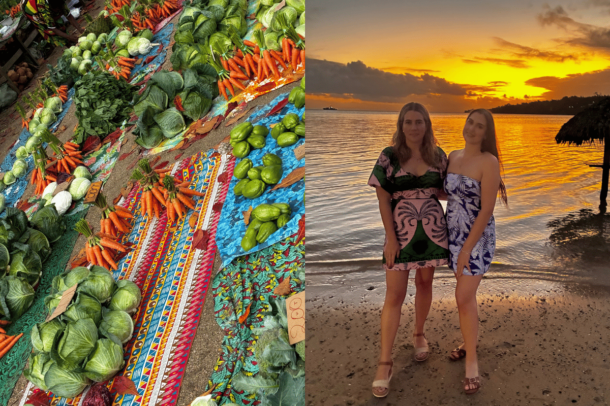 tanna markets and sunset at Banyan Beach bar