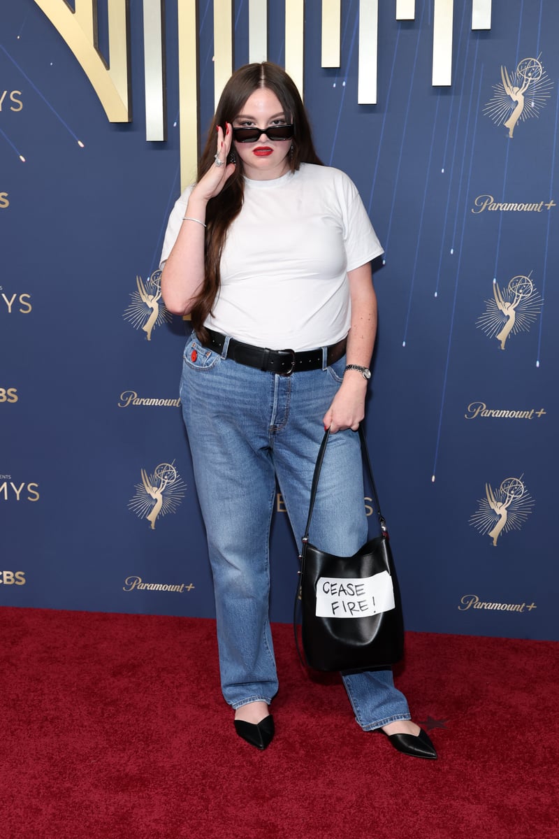 Megan Stalter attends the 77th Primetime Emmy Awards at Peacock Theater.