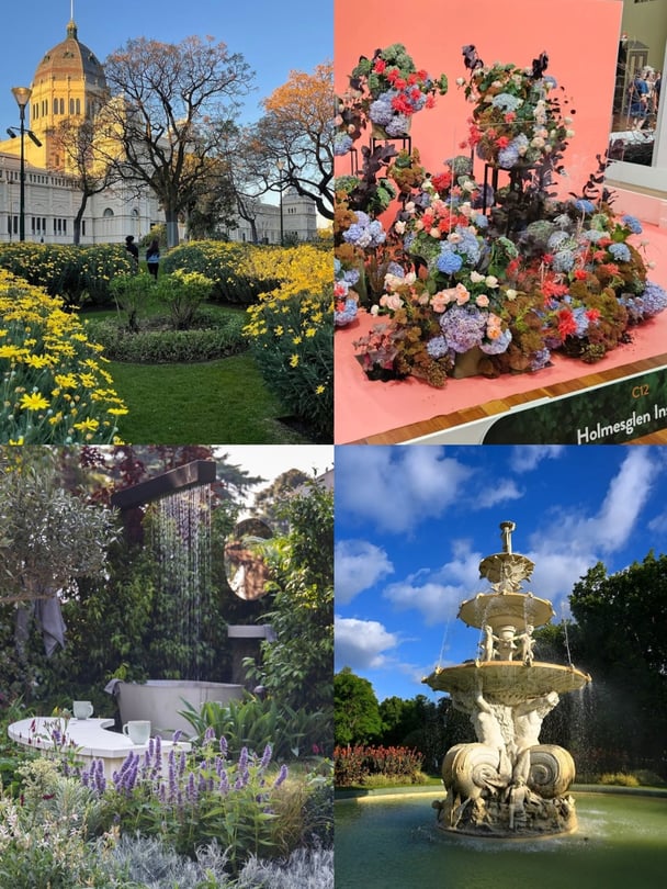 A compilation of images from Melbourne International Flower and Garden Show.