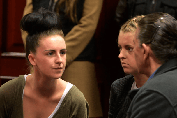 Michaella McCollum and Melissa Reid in court in Peru.