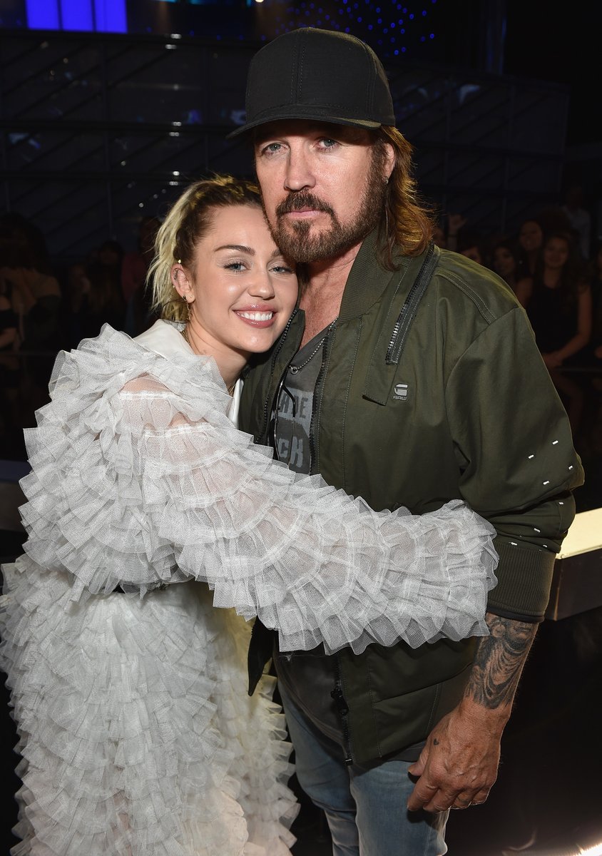 Miley Cyrus with her dad, Billy Ray at the 2017 Billboard Music Awards.