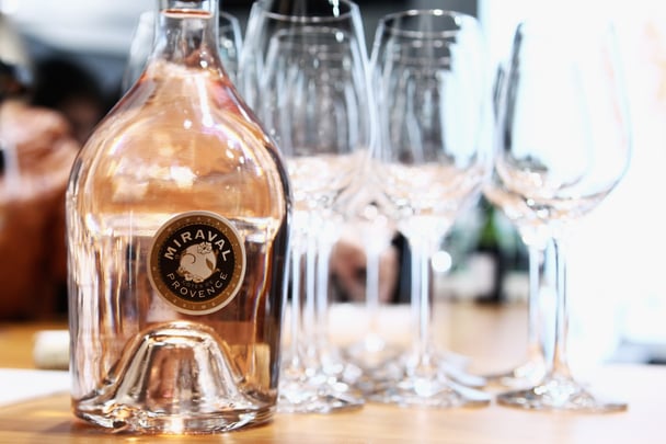 A bottle of Miraval wine, from Angelina Jolie and Brad Pitt's winery.