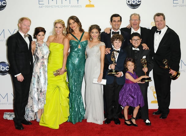 Ty with the cast of Modern Family in 2012. Image: Getty.
