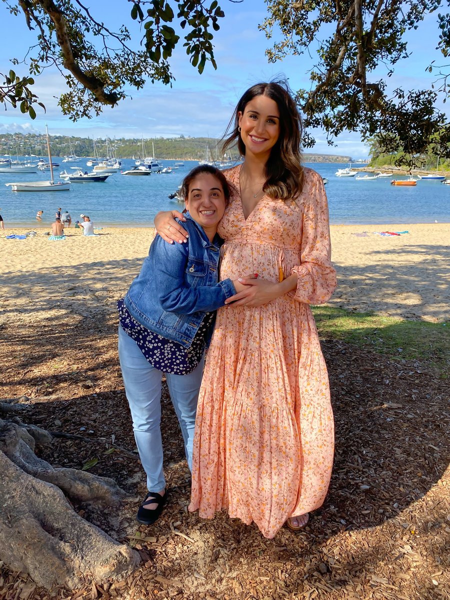 Nadia and Katie Lolas during Katie's first pregnancy.