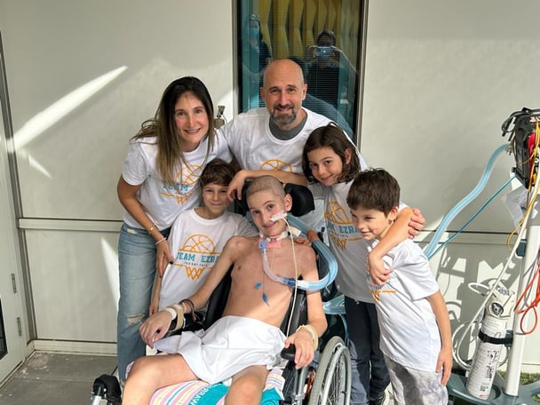 Natasha Sholl with her family. 