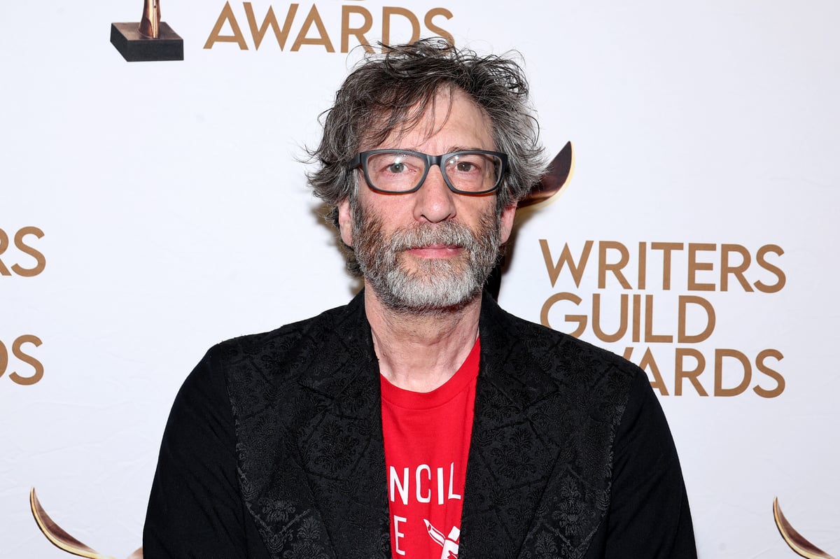 Neil Gaiman attends the 2024 Writers Guild Awards at Edison Ballroom on April 14, 2024 in New York City. 