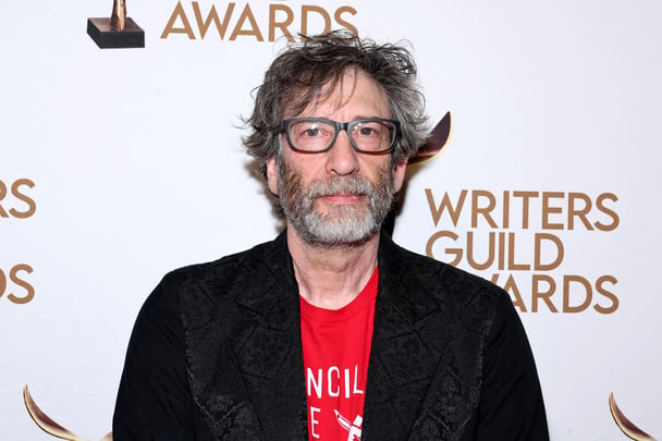 Neil Gaiman attends the 2024 Writers Guild Awards at Edison Ballroom on April 14, 2024 in New York City.