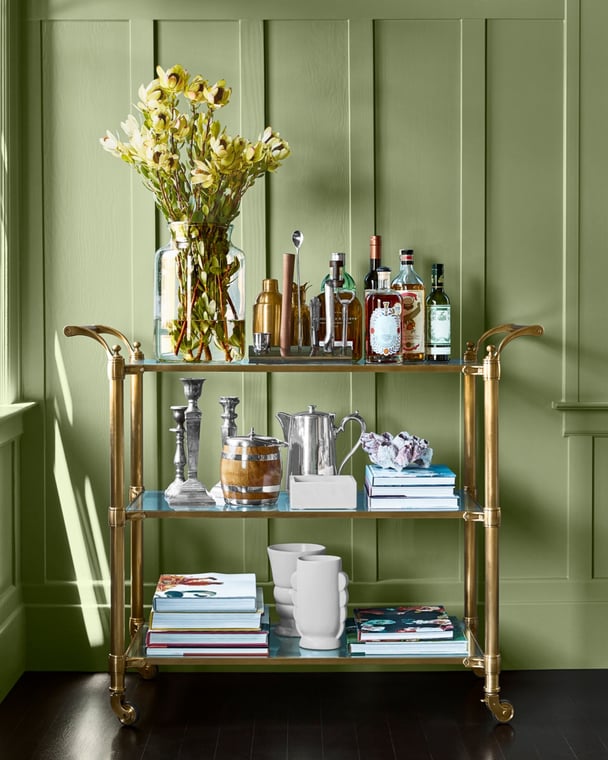 antique bar cart