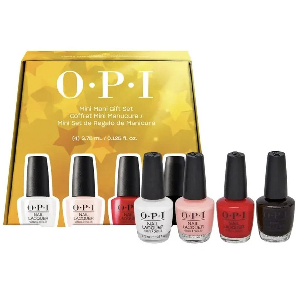 OPI Nail polish set of 4 in white, pink, red and black