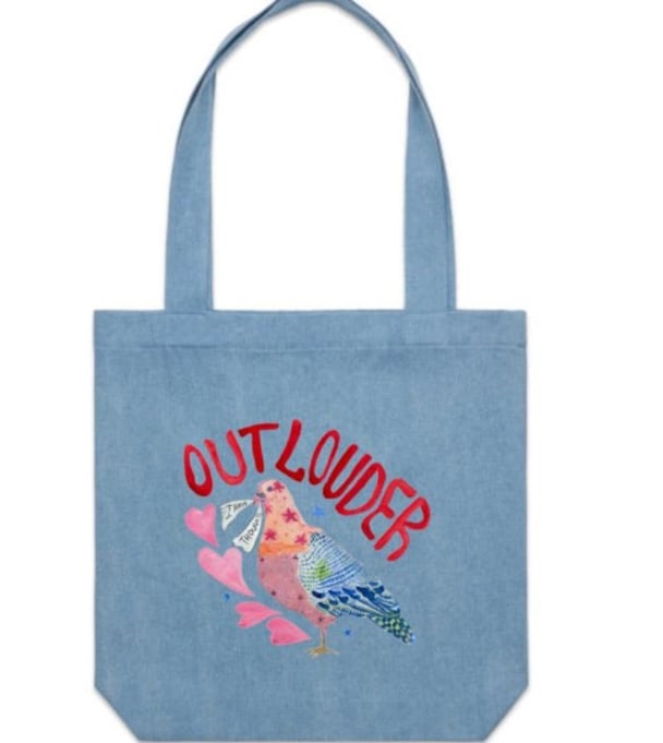 mamamia outloud merch pigeon tote bag