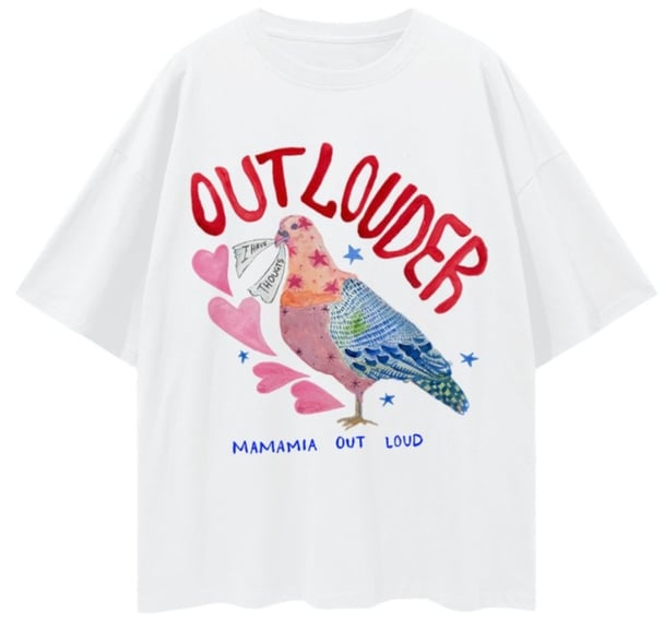 mamamia outloud merch pigeon tshirt