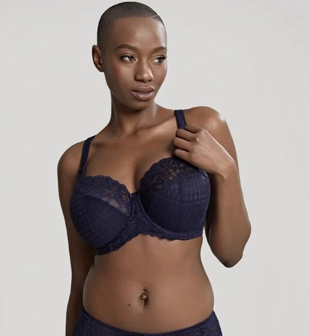 woman wearing a navy blue bra from Pananche
