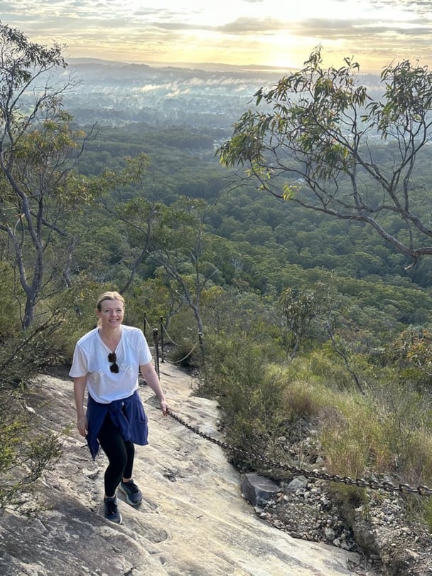 Pip on a hike in the bush.