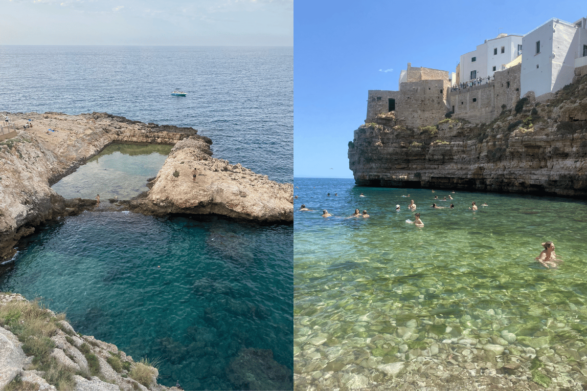 Beaches at Polignano a Mare.
