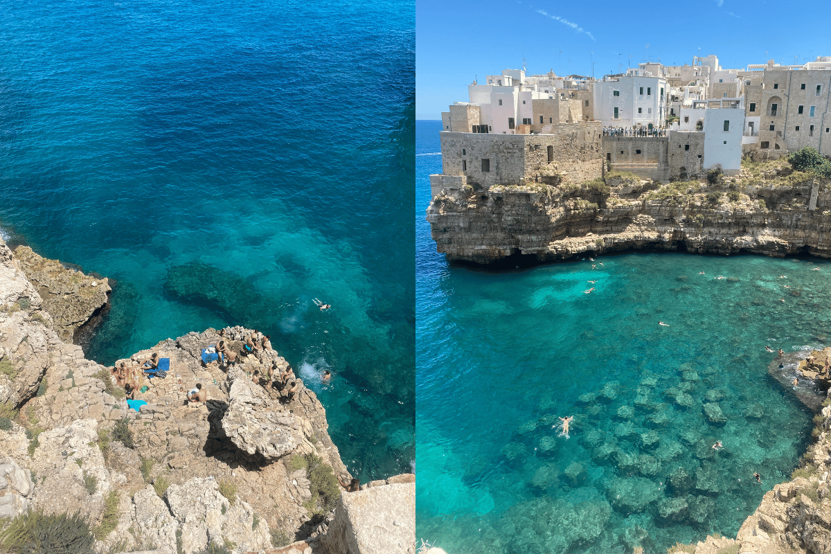 Beaches at Polignano a Mare.