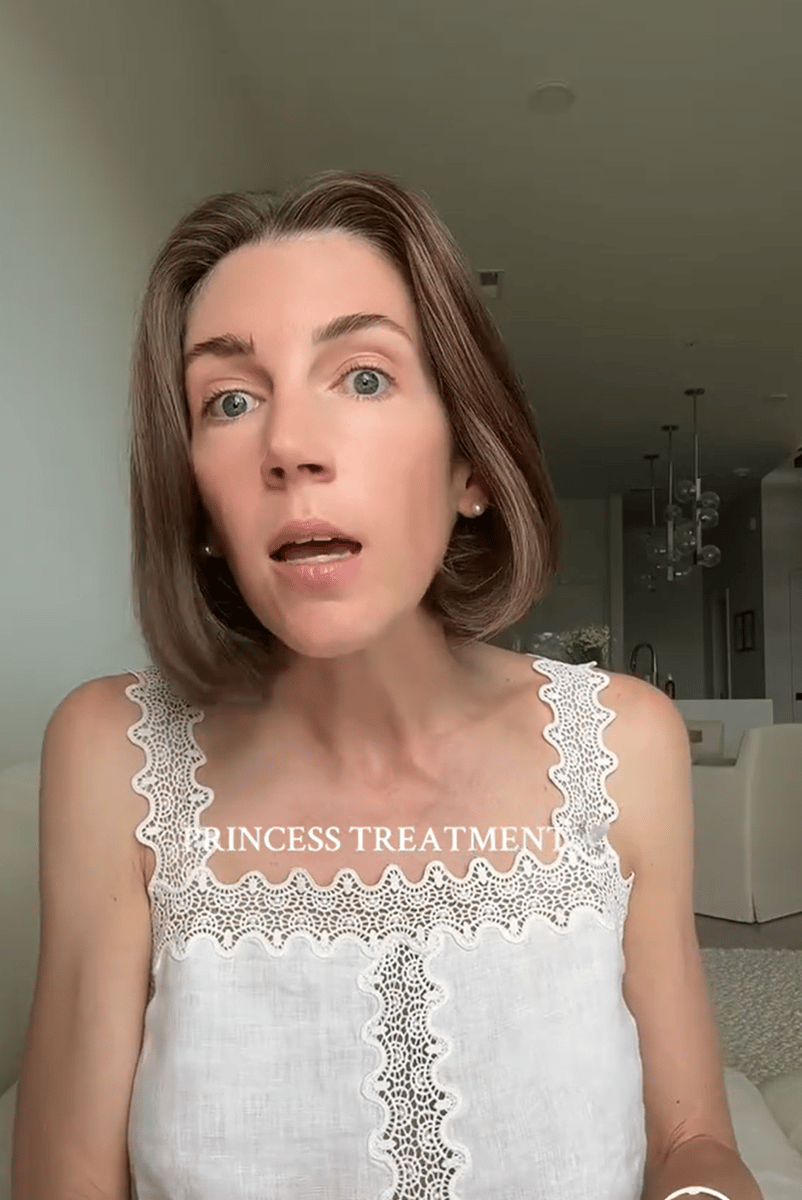 Courtney Palmer in her princess treatment video.