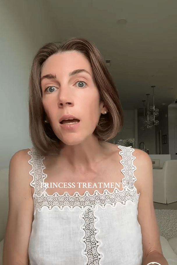 Courtney Palmer in her princess treatment video.