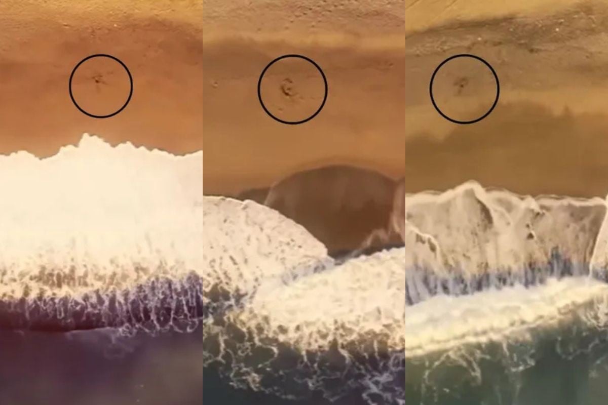 REP spelled out in the sand in Taylor Swift's music video for the song You Are In Love.