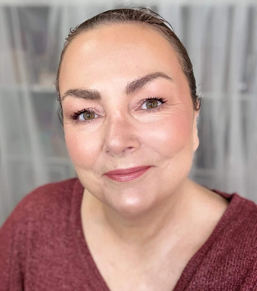 woman wearing revlon illuminance skin caring foundation