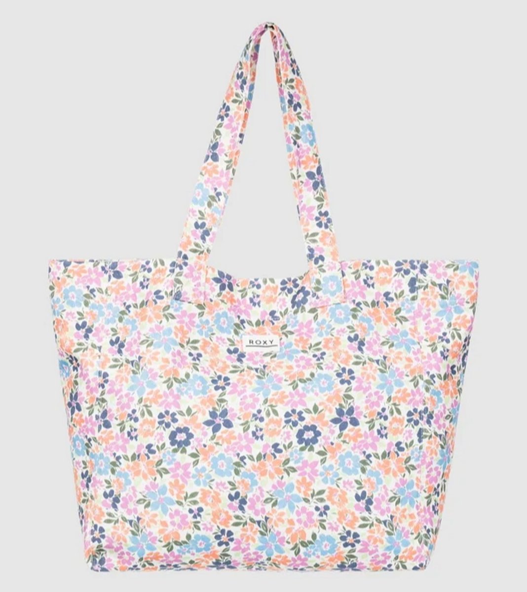 roxy beach tote bag floral pastels 