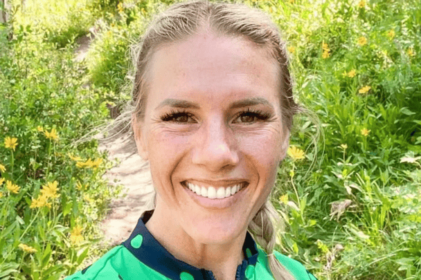 Ruby Franke, child abuser, smiles while on a walk, posting to her social medial profile.