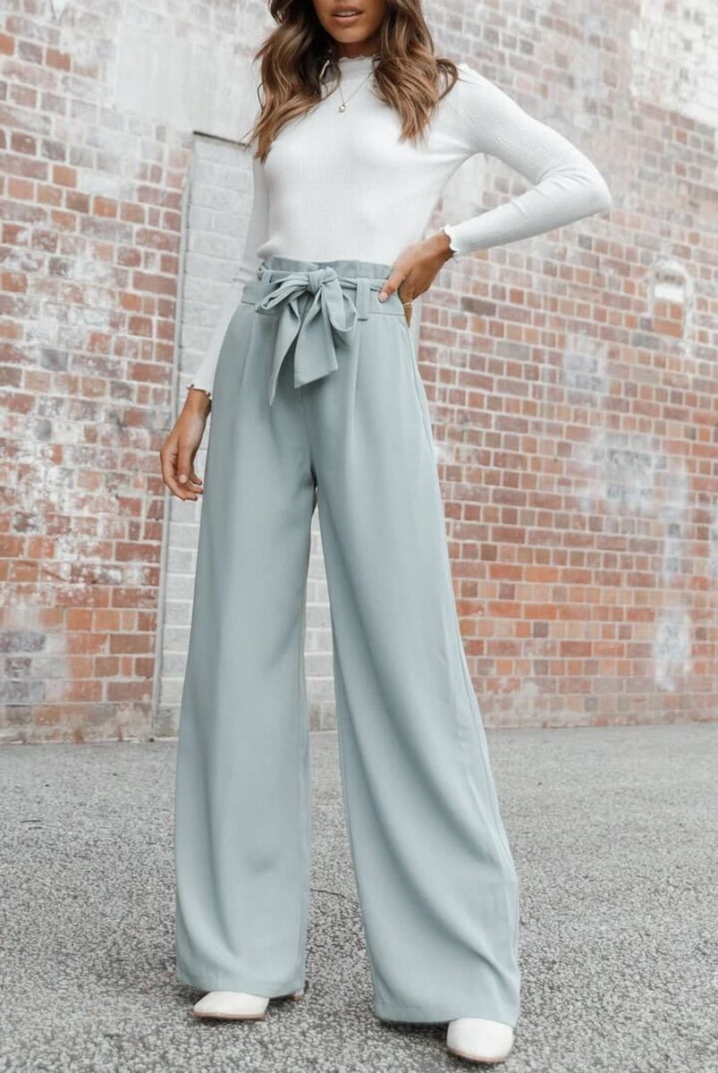 woman wearing sage green pants