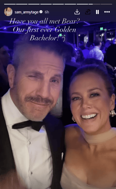 The Golden Bachelor Barry 'Bear' Myrdon and Sam Armytage.