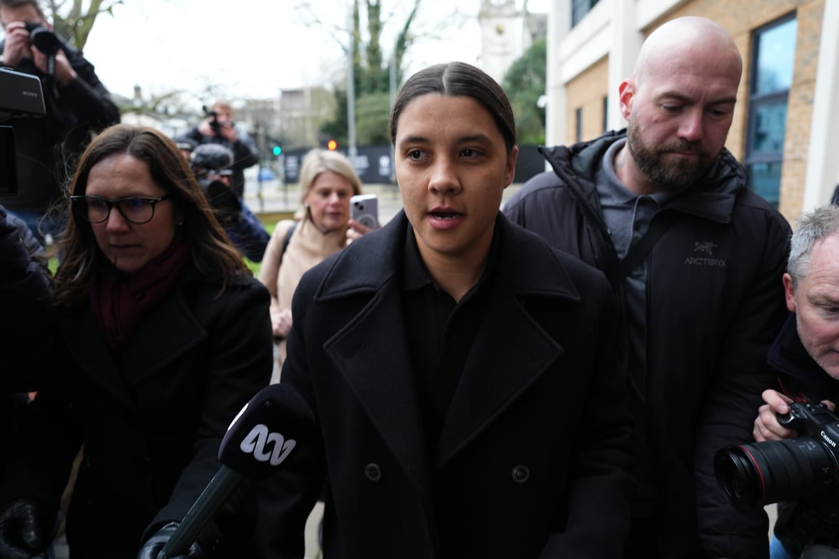 Chelsea and Australia striker Sam Kerr arrives at Kingston Crown Court.