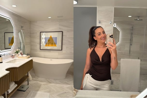 interior of bathroom at Regent Santa Monica beach